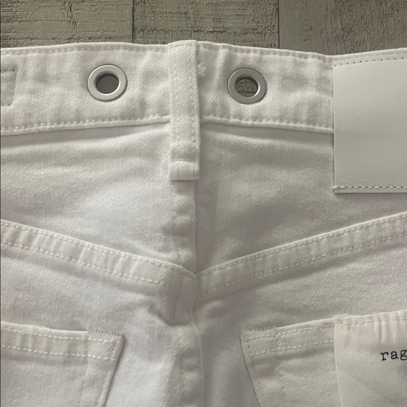 rag & bone Women's Maya  High Rise Ankle Straight Jeans in Crisp White - Picture 8 of 10